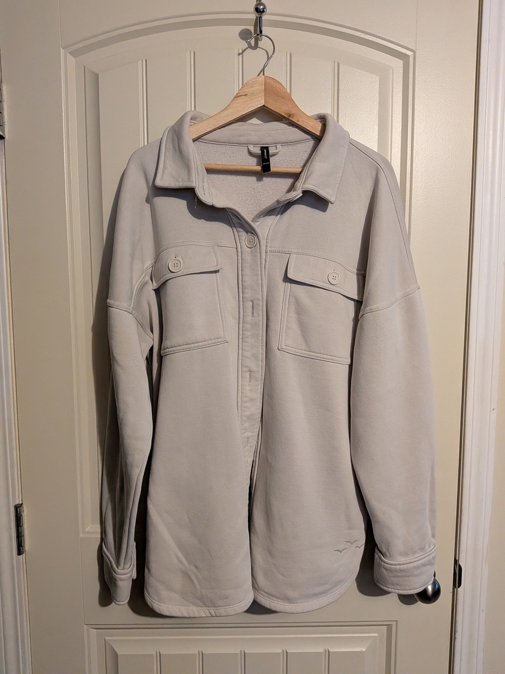 Womens Cozy Oversized Button-Front Shacket